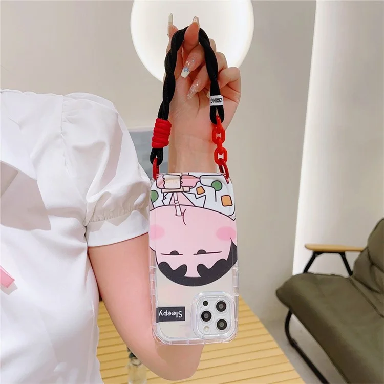 Dopamine Design Mobile Phone Wrist Strap with Tether Tab Anti-Lost Cell Phone Strap - Rosa / Verde