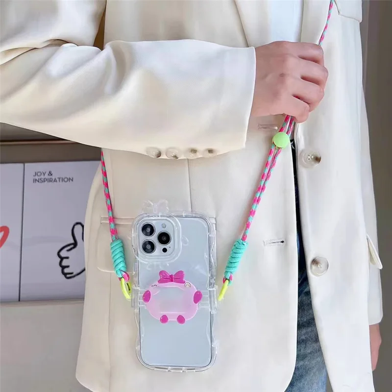Chaîne de téléphone portable universelle de 100 cm avec corde à double brin et languette de retenue - Style E