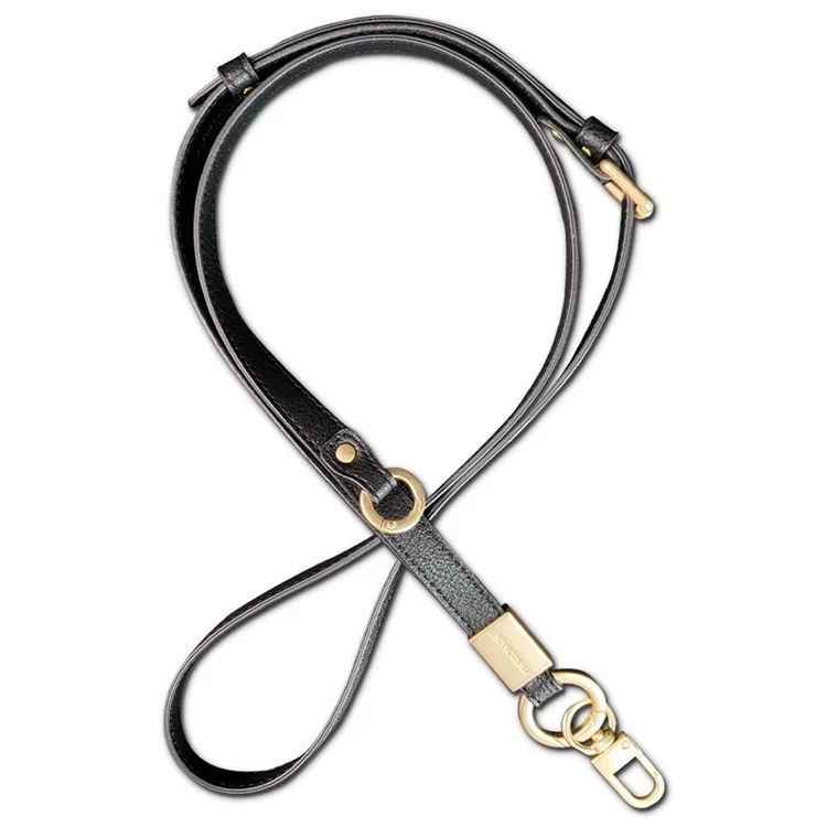 JOYSCOMM 150cm PU Leder Umhängetasche Telefon Halsband Schultergurt mit Tether Tab - Schwarz