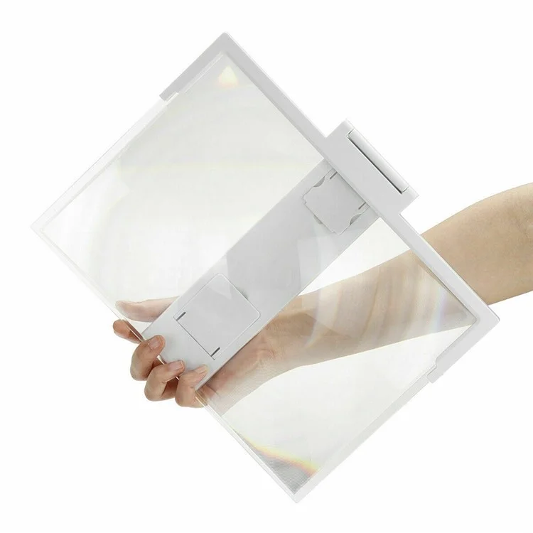F3 14-inch Phone Screen Magnifier HD Movie Viewing Screen Videos Magnifying Foldable Stand - White