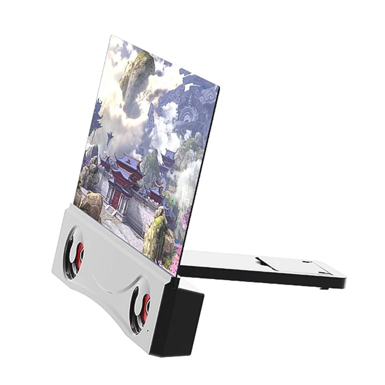 Tela Amplificadora de Telefone Móvel 3D de 12 Polegadas, Dobrável, HD, em Acrílico, com Caixa de Som Bluetooth Estéreo