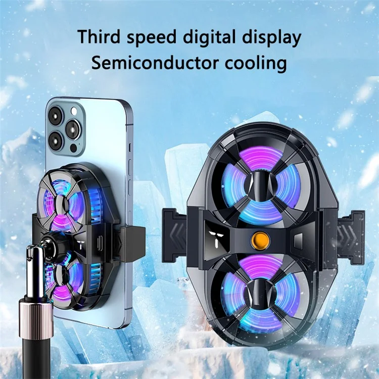 SL-07 Dual Fan Phone Radiator 3-Gear Cellphone Live Streaming Gaming Heat Dissipation Cooler