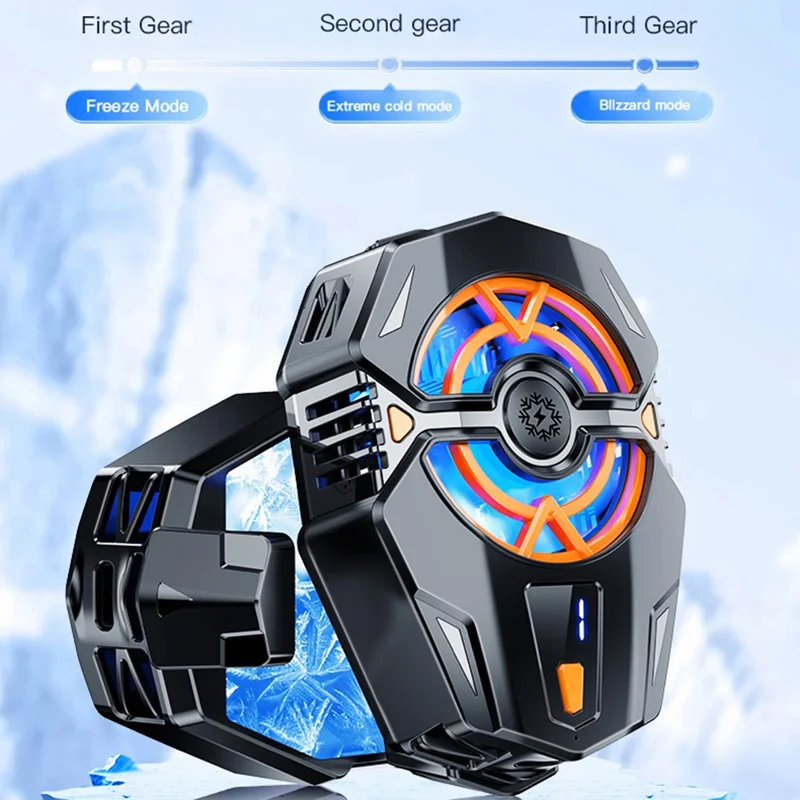 J20 Cell Phone Heat Sink 3 Adjustable Temperature Levels Cooling Fan with 68-89mm Clip Display Screen