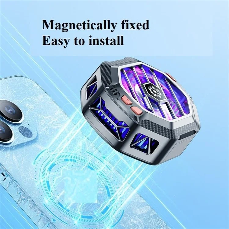 X60 Magnetic Cell Phone Cooler Semiconductor Radiator with Wireless Charging RGB Lighting for Gaming