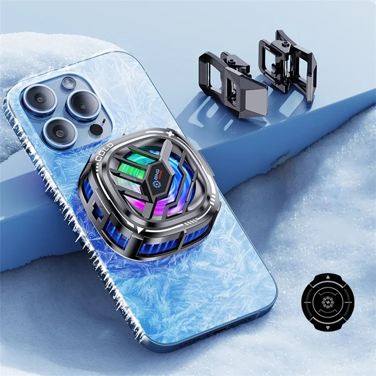 X76 Mobiltelefon Halbleiter -kühllüfter Mit RGB Lighting Magnetic Attraction Abnehmbarer Clip USB -spiel Und Spiel Für Spiele