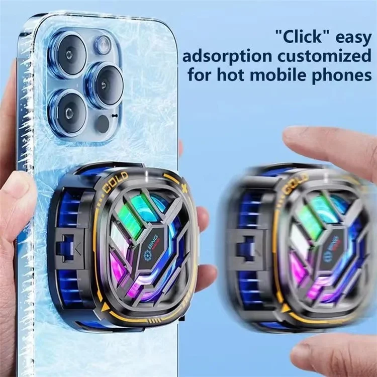X76 Telefono Cellulare Radiatore Cellulare Per Cellulare Per Ventola di Raffreddamento a Semiconduttore Con Clip Rimovibile di Illuminazione RGB
