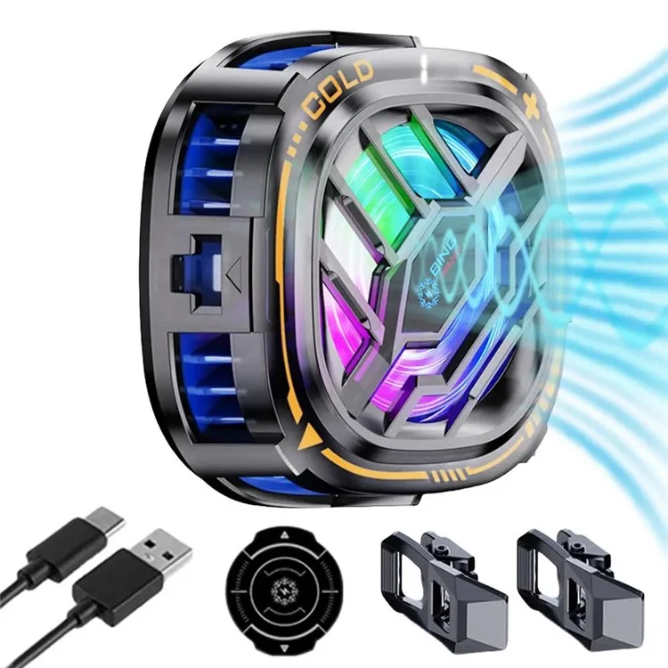X76 Tragbarer Handykühlungslüfter Halbleiter -handy Kühler Mit 3 Levels Kühlungseffekt RGB -beleuchtungsclips