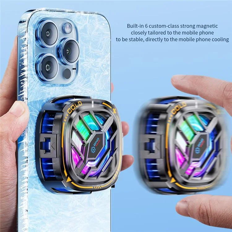 X76 Tragbarer Handykühlungslüfter Halbleiter -handy Kühler Mit 3 Levels Kühlungseffekt RGB -beleuchtungsclips