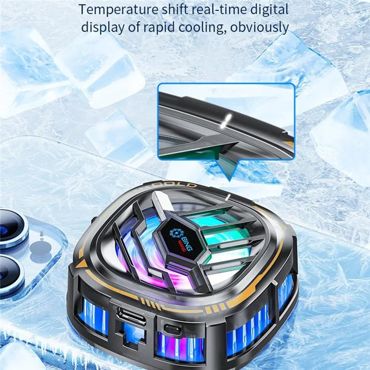 X76 Tragbarer Handykühlungslüfter Halbleiter -handy Kühler Mit 3 Levels Kühlungseffekt RGB -beleuchtungsclips