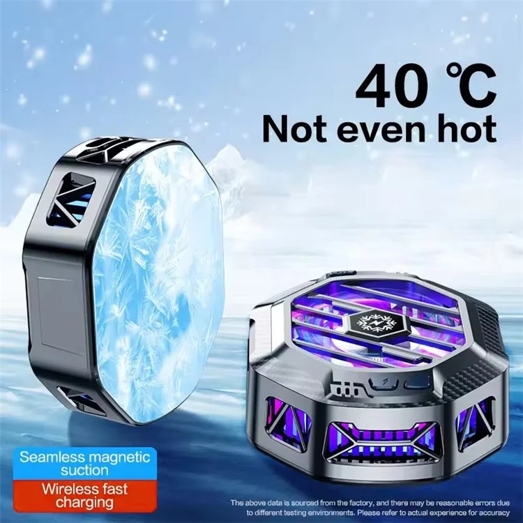 X60A Cell Phone Cooling Fan Magnetic Semiconductor Phone Cooler with Wireless Charging RGB Lighting Adjustable Cooling Levels