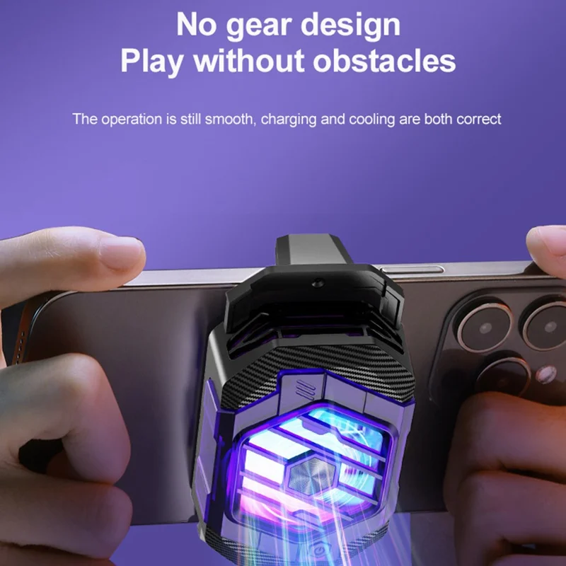 X65 Phone Cooler Magnetic Semiconductor Cell Phone Radiator with Clips Adjustable Cooling Mode for Gaming Live Live Stream