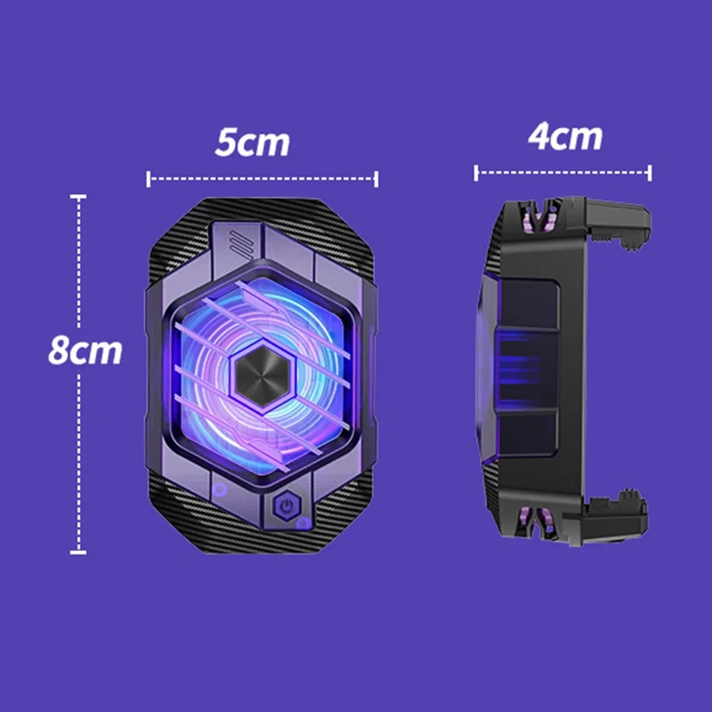 X65 Phone Cooler Magnetic Semiconductor Cell Phone Radiator with Clips Adjustable Cooling Mode for Gaming Live Live Stream