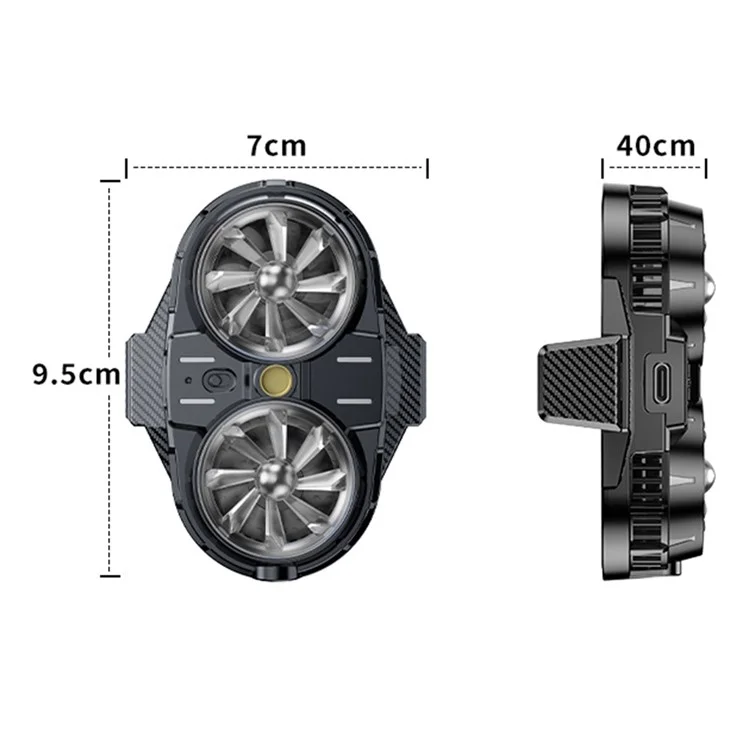 X53 Professional Cell Phone ETC Semiconductor Cooling Fan mit Doppellüftern, verstellbaren Winkeln, geringer Geräuschentwicklung und Clip für die meisten Telefone, Live-Streaming