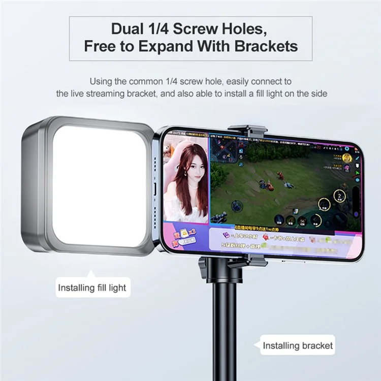 X53 Professional Cell Phone ETC Semiconductor Cooling Fan mit Doppellüftern, verstellbaren Winkeln, geringer Geräuschentwicklung und Clip für die meisten Telefone, Live-Streaming