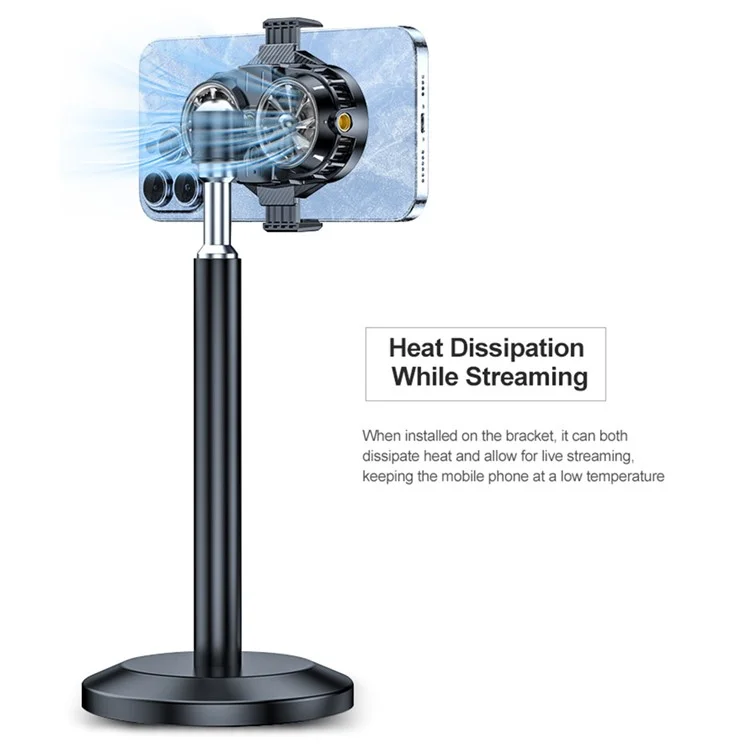 X53 Professional Cell Phone ETC Semiconductor Cooling Fan mit Doppellüftern, verstellbaren Winkeln, geringer Geräuschentwicklung und Clip für die meisten Telefone, Live-Streaming