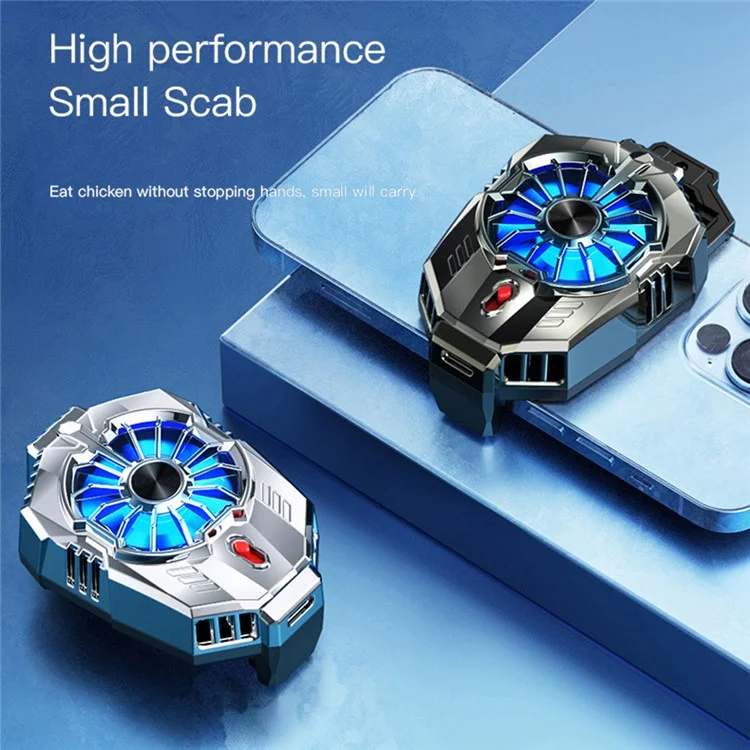 X20 Cell Phone Heat Sink Semiconductor Cooling Fan with 2 Stages Adjustment Low Noise Back Clip for Gaming - Tarnish