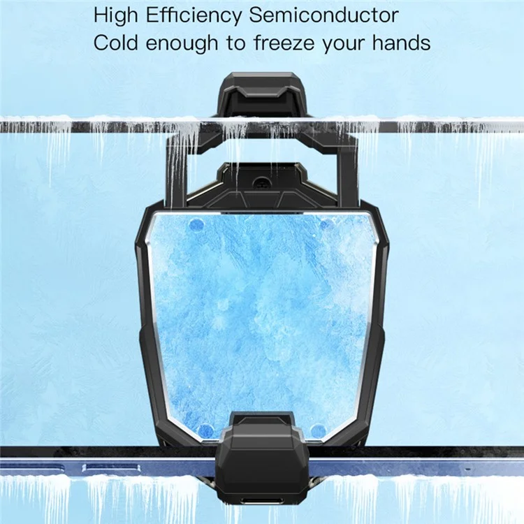 X20 Cell Phone Heat Sink Semiconductor Cooling Fan with 2 Stages Adjustment Low Noise Back Clip for Gaming - Tarnish