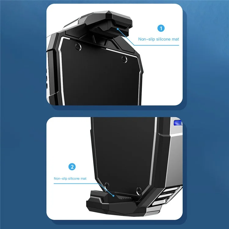 X20 Cell Phone Heat Sink Semiconductor Cooling Fan with 2 Stages Adjustment Low Noise Back Clip for Gaming - Tarnish
