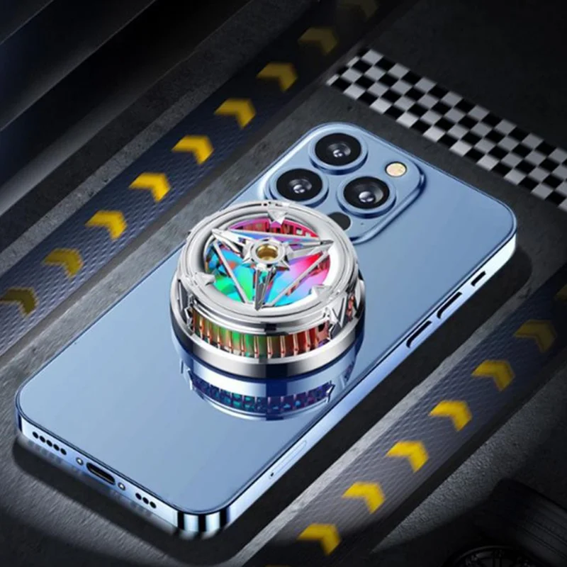 X18 Cell Phone Cooler Magnetic Heat Sink Mobile Phone Radiator with Screw Interface for Live Streaming Gaming - Silver