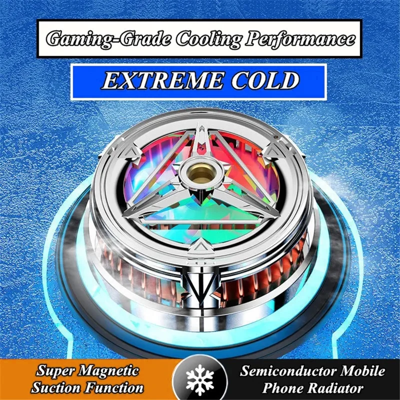 X18 Cell Phone Cooler Magnetic Heat Sink Mobile Phone Radiator with Screw Interface for Live Streaming Gaming - Silver