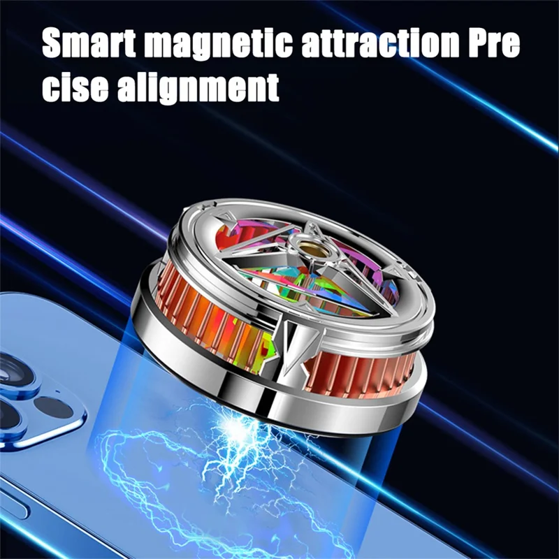 X18 Cell Phone Cooler Magnetic Heat Sink Mobile Phone Radiator with Screw Interface for Live Streaming Gaming - Silver