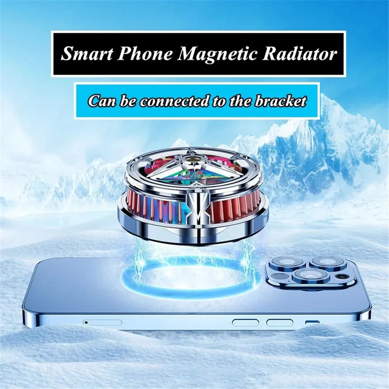 X18 Cell Phone Cooler Magnetic Heat Sink Mobile Phone Radiator with Screw Interface for Live Streaming Gaming - Silver