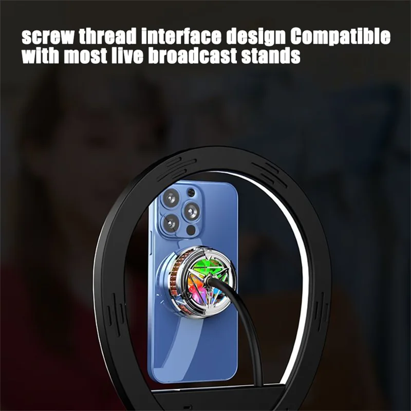 X18 Cell Phone Cooler Magnetic Heat Sink Mobile Phone Radiator with Screw Interface for Live Streaming Gaming - Silver