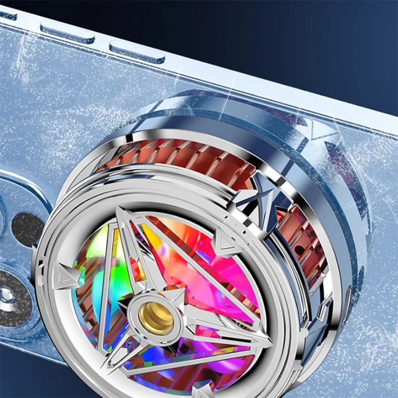X18 Cell Phone Cooler Magnetic Heat Sink Mobile Phone Radiator with Screw Interface for Live Streaming Gaming - Silver