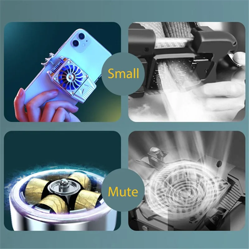 H15 Cable Plug-In Phone Back Radiator Semiconductor Cellphone Gaming Heat Dissipation Cooler Fan - Silver