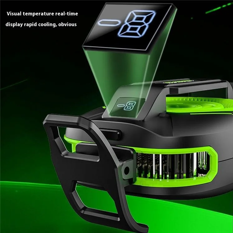 JS85 Clip On Semiconductor Phone Cooler with Digital Display 3 Speeds Silent Magnetic Cooling Fan