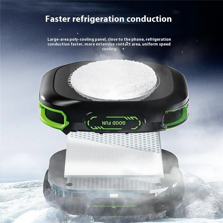 JS85 Clip On Semiconductor Phone Cooler with Digital Display 3 Speeds Silent Magnetic Cooling Fan