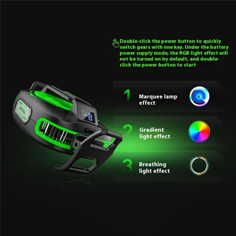 JS85 Clip On Semiconductor Phone Cooler with Digital Display 3 Speeds Silent Magnetic Cooling Fan
