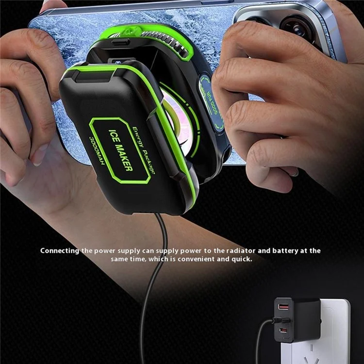 JS85 Clip On Semiconductor Phone Cooler with Digital Display 3 Speeds Silent Magnetic Cooling Fan