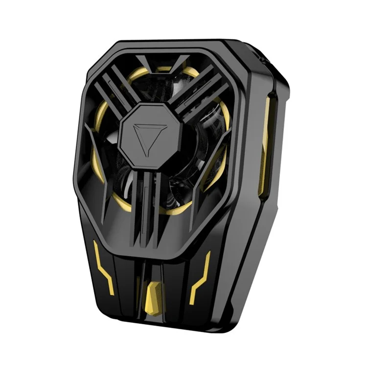 JS120 Phone Cooler Semiconductor Cooling Device Fan Clip-On Radiator with RGB Light - Black+Yellow