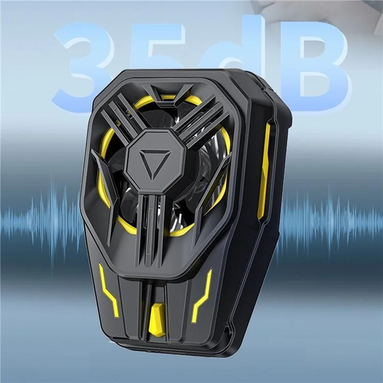 JS120 Phone Cooler Semiconductor Cooling Device Fan Clip-On Radiator with RGB Light - Black+Yellow