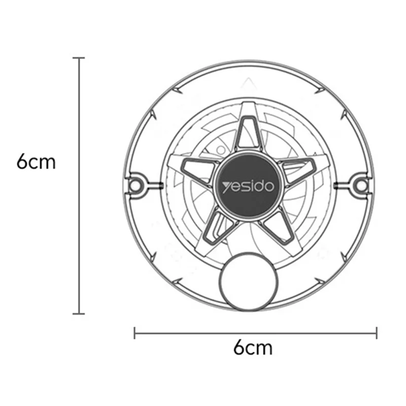 YESIDO C226 Halvlederkøling til Telefon, Magnetisk Ringdesign, RGB LED Temperaturskærm, Gamingradiator