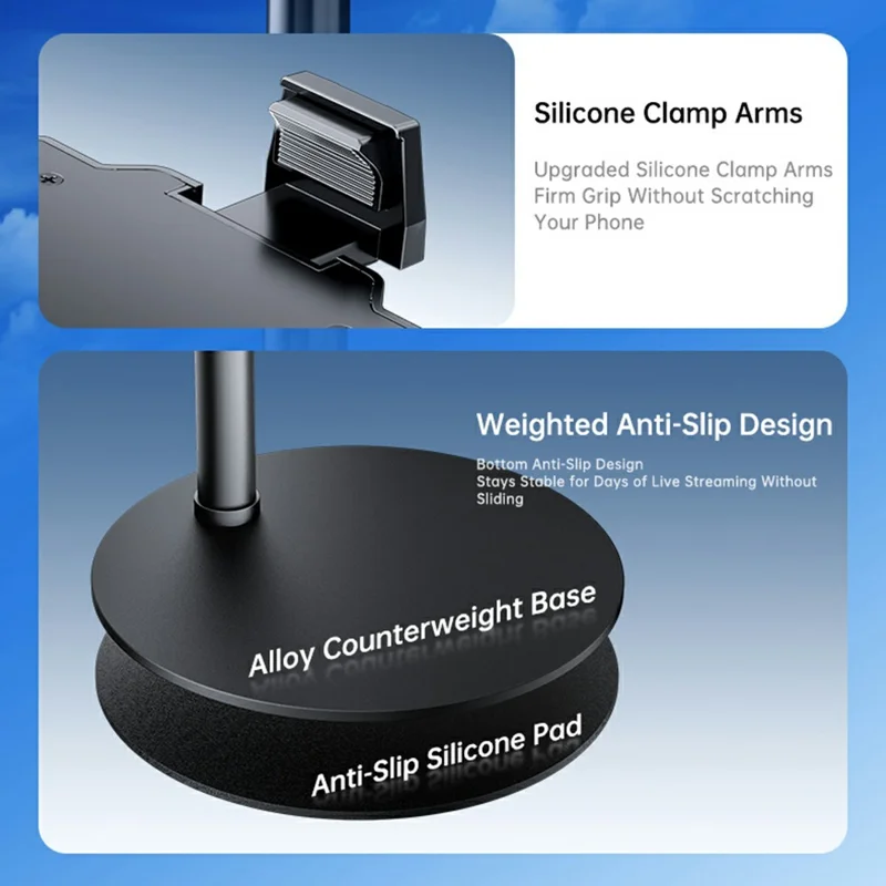 SL75 Phone Cooler 3A 5V Dual-Fan Cooling 3 Modes Retractable Clamp for Mobile Live Streaming - Black