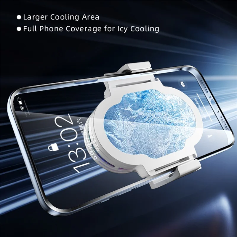 SL75 Semiconductor Phone Cooler Dual-Fan TEC Cooling 360-Degree Adjustable Stand for Live Streaming - Black