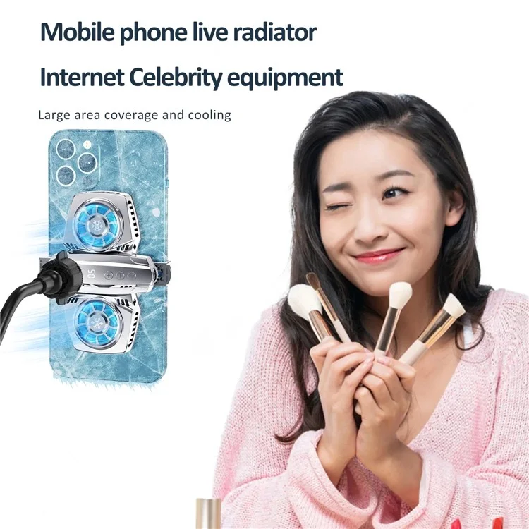 K4 Digital Display Handykühlgeräte Tragbare Rückclip Mobiltelefon Kühler mit RGB-Beleuchtung für Spiele, Live-Streaming - Tarnfarbe 