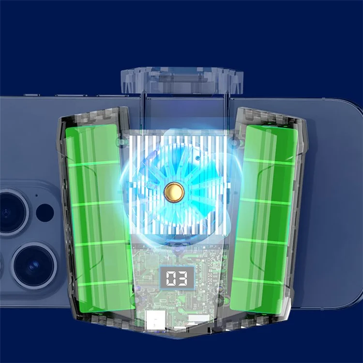 S1  Phone Cooler Semi-Conductor Cellphone Radiator Digital Display Cooling Fan with Back Clip