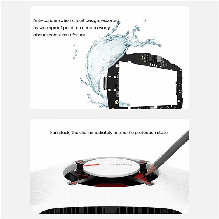 ONEPLUS PCV02 18W Phone Cooler for 70-82mm Width Phone PC+Aluminum Alloy+Silicone Cellphone Radiator - White