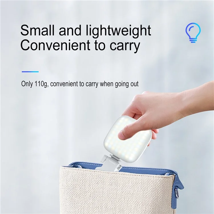 V15 Phone Laptop Video Conference Live Streaming Fill Lamp Mini Clip-On Portable LED Fill Light - White