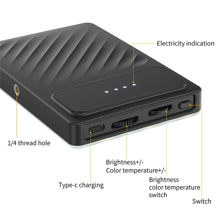 V16R 24 Effects RGB Light Clip-On Pocket Fill Light with OLED Screen for Mobile Phone / Tablet / Laptop