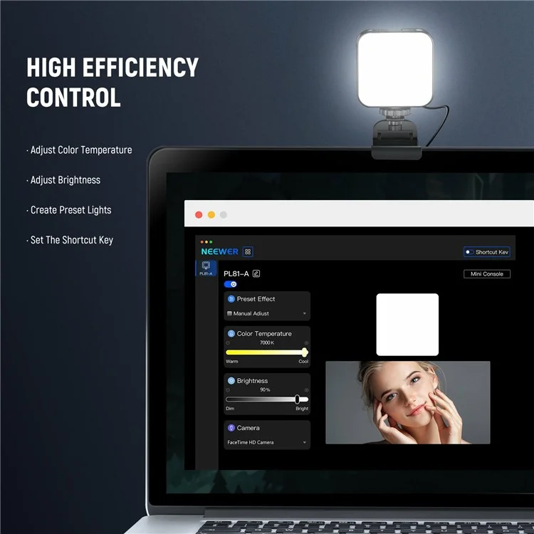 NEEWER PL81 Pro Portable LED Video Light 2900K-7000K Light Streaming Professionnel