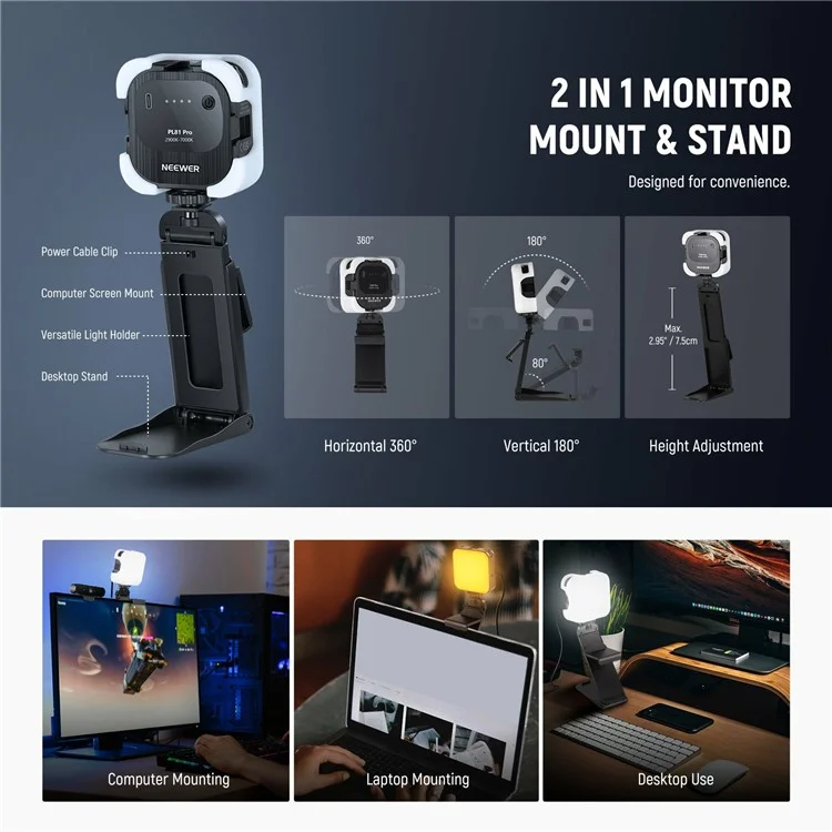 NEEWER PL81 Pro Portable LED Video Light 2900K-7000K Light Streaming Professionnel