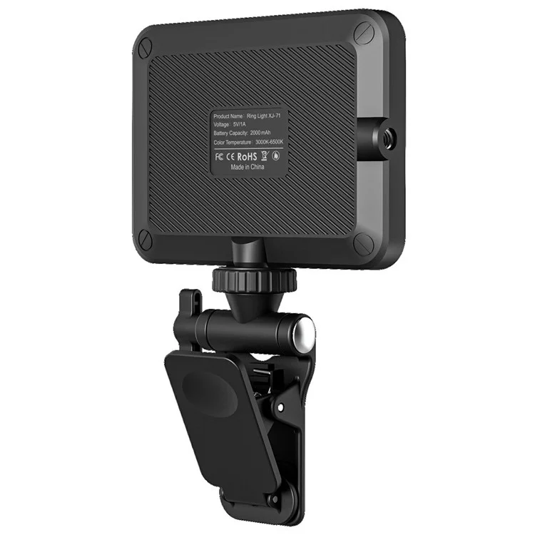 Luz de preenchimento para videoconferência com clipe para celular e laptop XJ71 - Preto