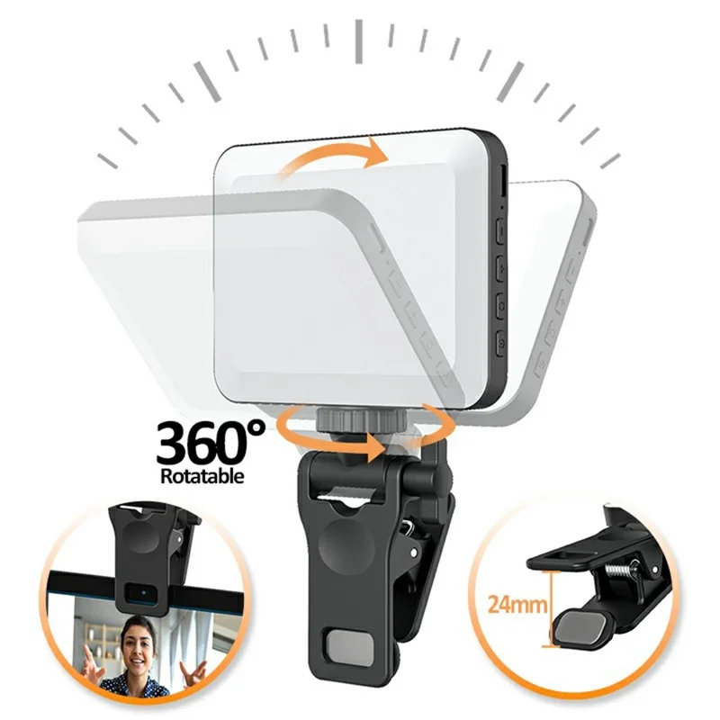 XJ71 Mobile Phone Laptop Clip-on Light Video Conference Fill Light - White