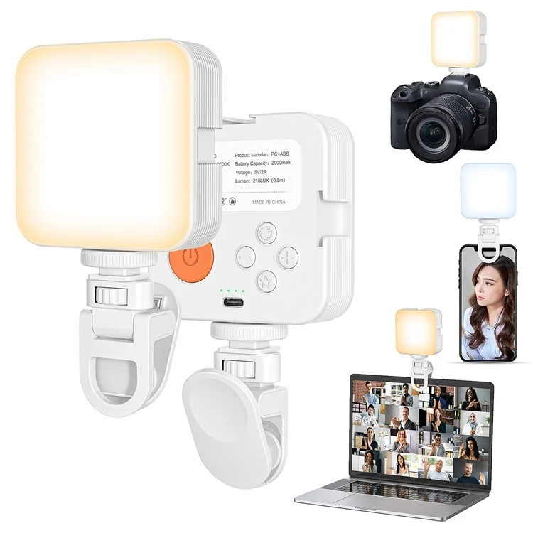 XJ75 Pocket LED Video Light 3 Color Temperatures Live Streaming VLOG Video Conferencing Fill Light