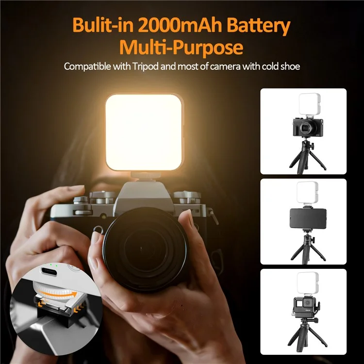 XJ75 Pocket LED Video Light 3 Color Temperatures Live Streaming VLOG Video Conferencing Fill Light
