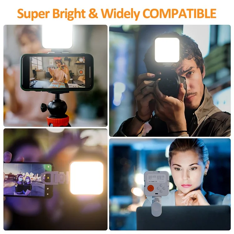 XJ75 Pocket LED Video Light 3 Color Temperatures Live Streaming VLOG Video Conferencing Fill Light